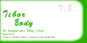 tibor body business card