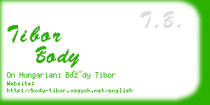 tibor body business card